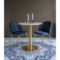 Set di 2 Sedie Geneve, Blu, Velluto, 52x51x78 cm, Seven Design