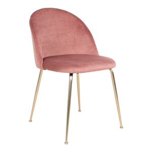 Set di 2 Sedie Geneve, Rosa, Velluto, 52x51x78 cm, Seven Design
