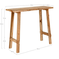 Tavolo Consolle Girona, Marrone, Legno, 90x30x80 cm, Seven Design