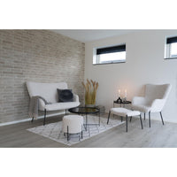 Poggiapiedi Glasgow, Bianco, Poliestere, 41x61x36 cm, Seven Design