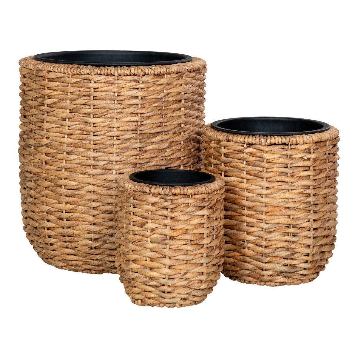 Set di 3 Cesti Portaoggetti Hanoi, Marrone, Giacinto d'Acqua, 49x49x51,5 cm, Seven Design