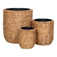 Set di 3 Cesti Portaoggetti Hanoi, Marrone, Giacinto d'Acqua, 49x49x51,5 cm, Seven Design