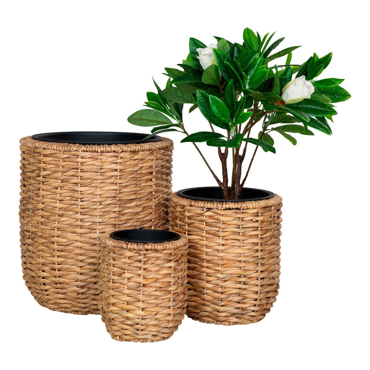 Set di 3 Cesti Portaoggetti Hanoi, Marrone, Giacinto d'Acqua, 49x49x51,5 cm, Seven Design