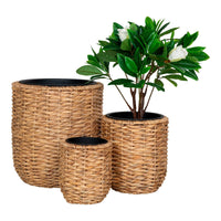 Set di 3 Cesti Portaoggetti Hanoi, Marrone, Giacinto d'Acqua, 49x49x51,5 cm, Seven Design