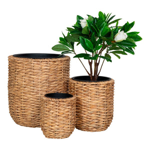Set di 3 Cesti Portaoggetti Hanoi, Marrone, Giacinto d'Acqua, 49x49x51,5 cm, Seven Design