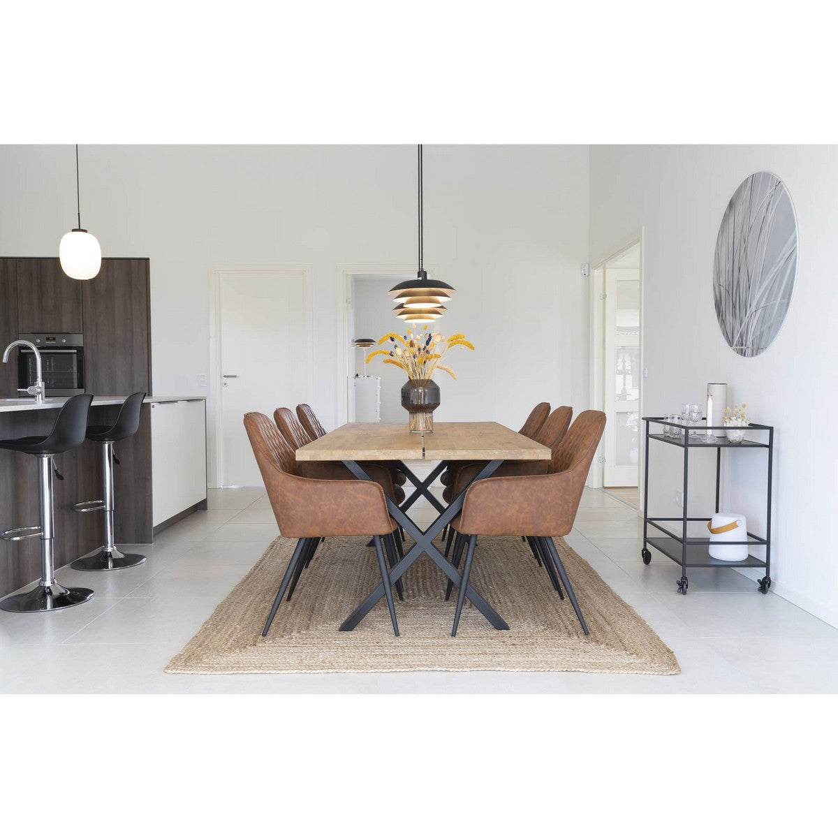 Set di 2 Sedie Harbo, Marrone, Plastica, 65x57x87 cm, Seven Design