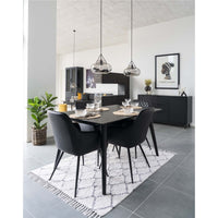 Set di 2 Sedie Harbo, Nero, Plastica, 65x57x87 cm, Seven Design