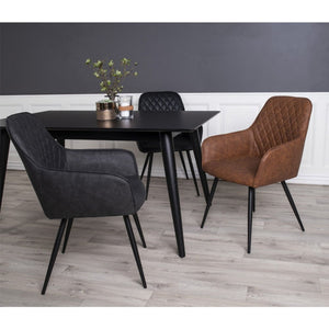 Set di 2 Sedie Harbo, Nero, Plastica, 65x57x87 cm, Seven Design
