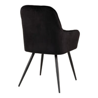 Set di 2 Sedie Harbo, Nero, Velluto, 65x57x87 cm, Seven Design