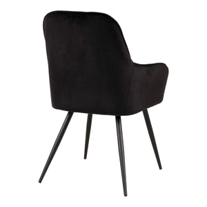 Set di 2 Sedie Harbo, Nero, Velluto, 65x57x87 cm, Seven Design