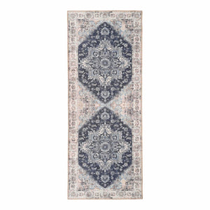 Tappeto Rettangolare Havana, Blu, Polistirene Cinigliato, 200x80x1 cm, Seven Design