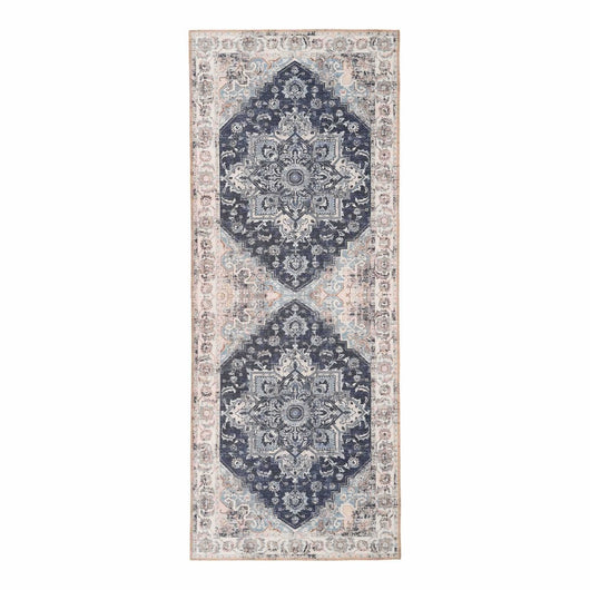 Tappeto Rettangolare Havana, Blu, Polistirene Cinigliato, 200x80x1 cm, Seven Design