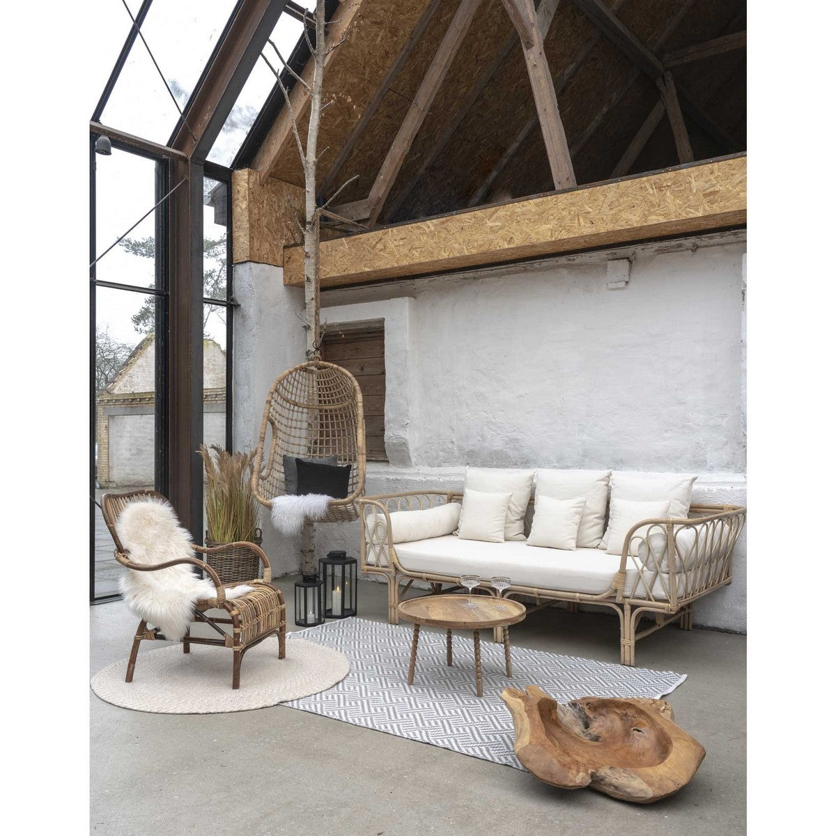 Tavolino Jammu, Marrone, Legno, 60x60x35 cm, Seven Design