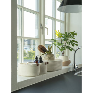 Set di 3 Cesti Portaoggetti Jarana, Bianco, Cotone, 25x35x13 cm, Seven Design