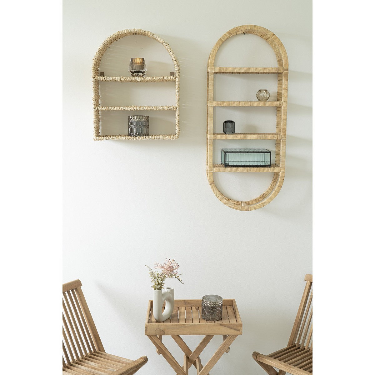 Set di 2 Vasi Decorativi Jars, Blu, Vetro, 9x9x8,5 cm, Seven Design