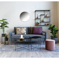 Specchio con Cornice Jersey 3, Argento, Metallo, 60x60x0,5 cm, Seven Design