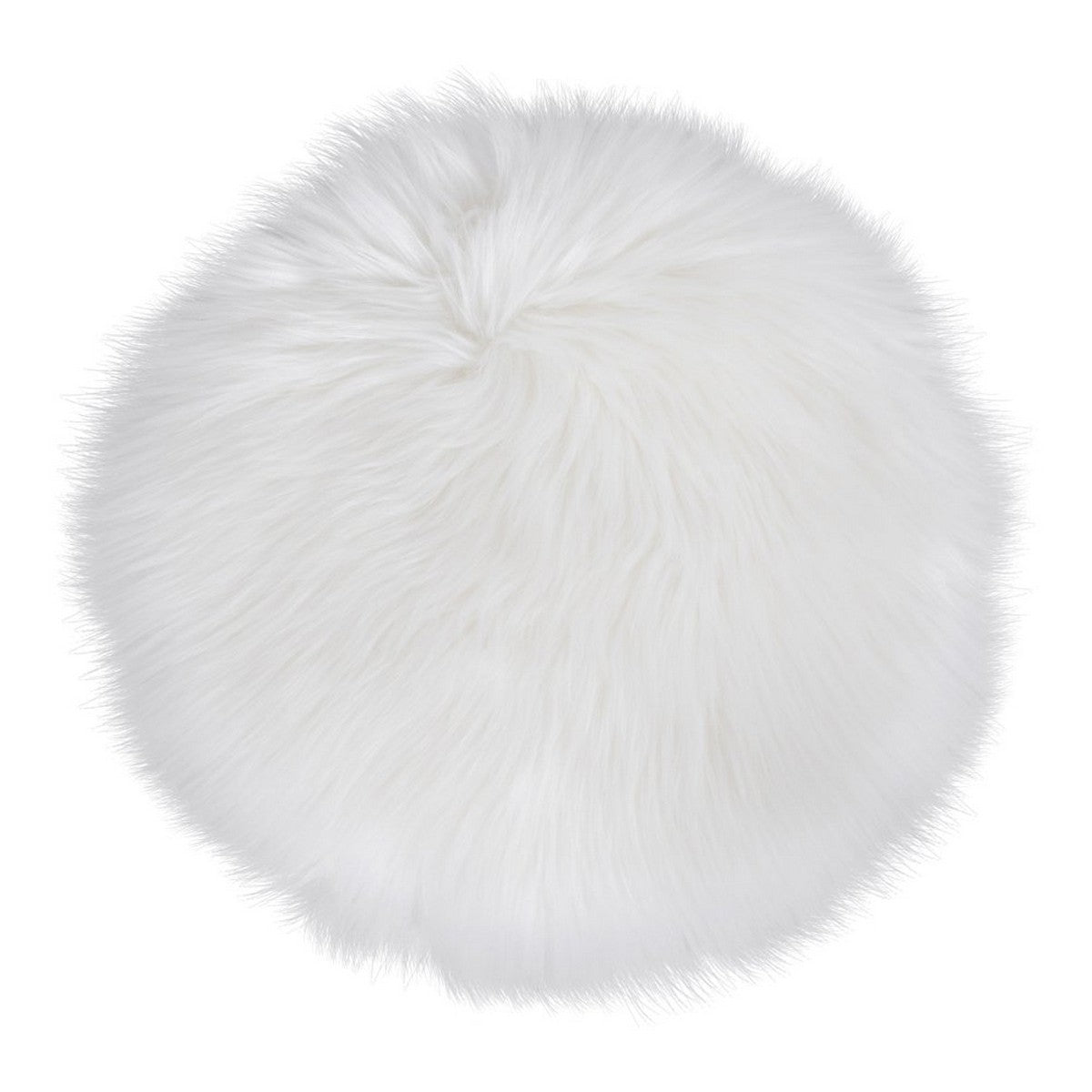 Pouf Lambskin, Bianco, Poliestere, 35x35x6,5 cm, Seven Design