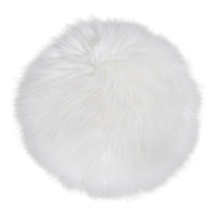 Pouf Lambskin, Bianco, Poliestere, 35x35x6,5 cm, Seven Design