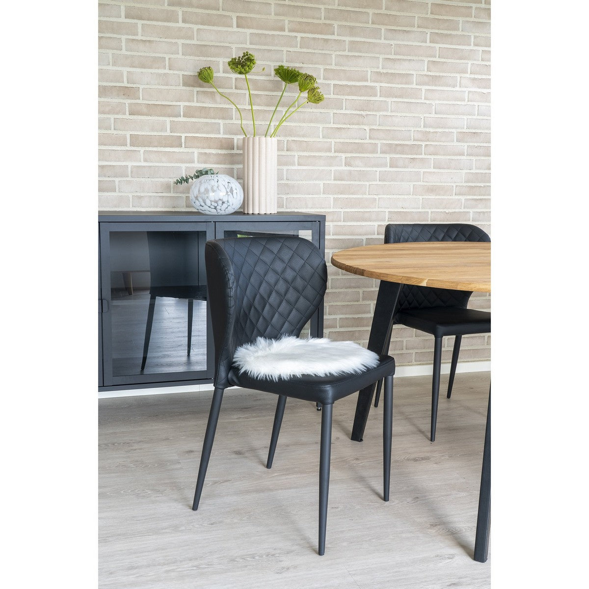 Pouf Lambskin, Bianco, Poliestere, 35x35x6,5 cm, Seven Design