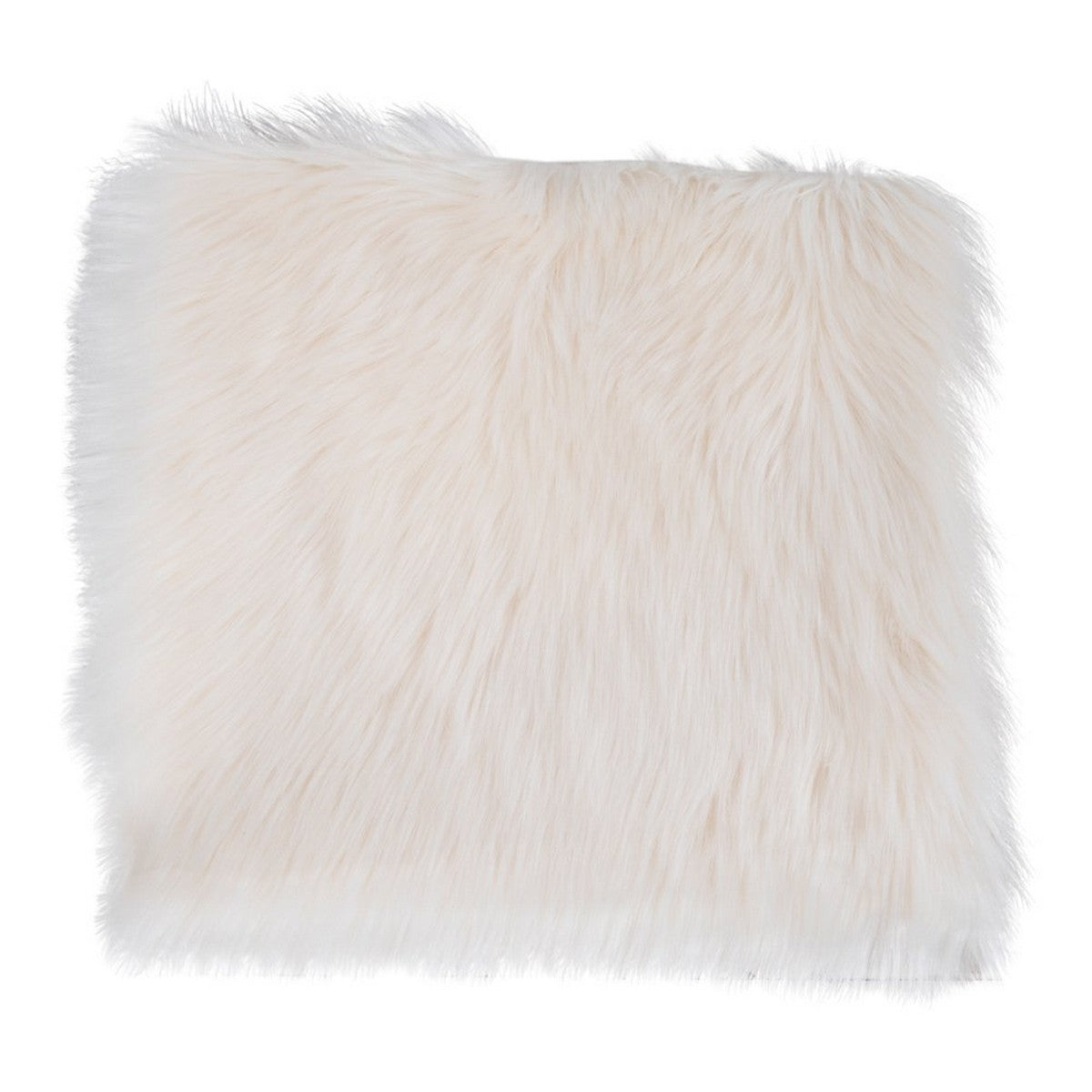 Pouf Lambskin, Bianco, Poliestere, 40x40x6,5 cm, Seven Design