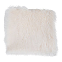 Pouf Lambskin, Bianco, Poliestere, 40x40x6,5 cm, Seven Design