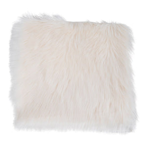 Pouf Lambskin, Bianco, Poliestere, 40x40x6,5 cm, Seven Design