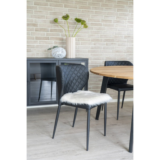 Pouf Lambskin, Bianco, Poliestere, 40x40x6,5 cm, Seven Design