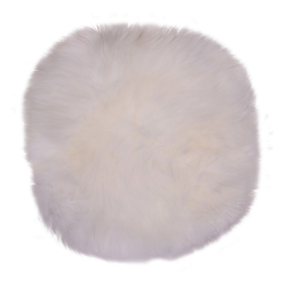 Pouf Lambskin, Bianco, Vera Pelle di Agnello, 35x35x5 cm, Seven Design