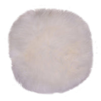 Pouf Lambskin, Bianco, Vera Pelle di Agnello, 35x35x5 cm, Seven Design