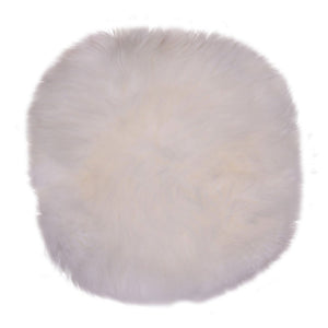 Pouf Lambskin, Bianco, Vera Pelle di Agnello, 35x35x5 cm, Seven Design