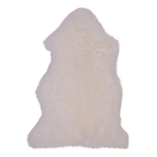 Tappeto Asimmetrico Lambskin, Bianco, Vera Pelle di Agnello, 85x50x5 cm, Seven Design