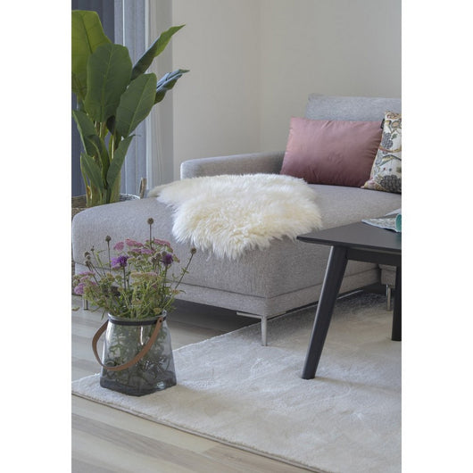 Tappeto Asimmetrico Lambskin, Bianco, Vera Pelle di Agnello, 85x50x5 cm, Seven Design