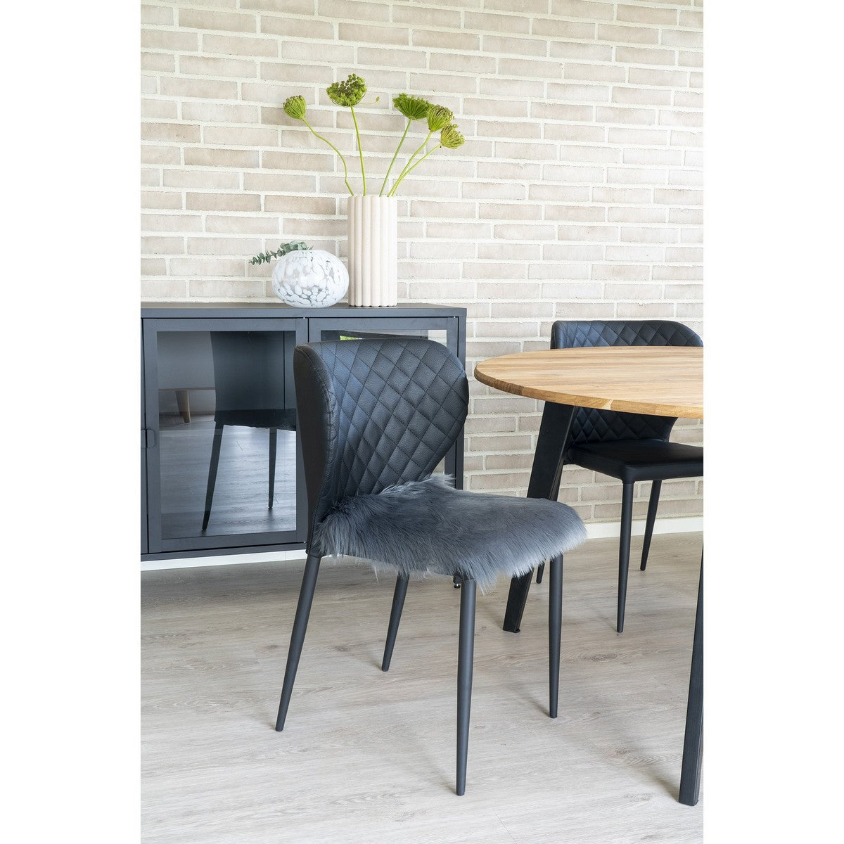 Pouf Lambskin, Grigio, Poliestere, 40x40x6,5 cm, Seven Design