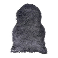 Tappeto Asimmetrico Lambskin, Grigio, Poliestere, 85x50x6,5 cm, Seven Design