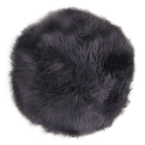 Pouf Lambskin, Grigio, Vera Pelle di Agnello, 35x35x5 cm, Seven Design