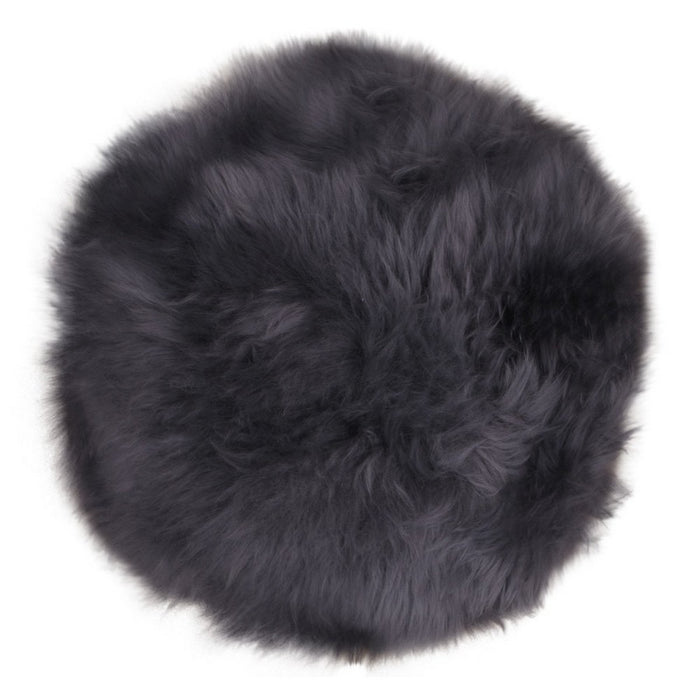 Pouf Lambskin, Grigio, Vera Pelle di Agnello, 35x35x5 cm, Seven Design