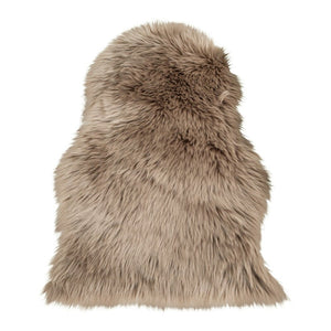 Tappeto Asimmetrico Lambskin, Marrone, Poliestere, 85x50x6,5 cm, Seven Design