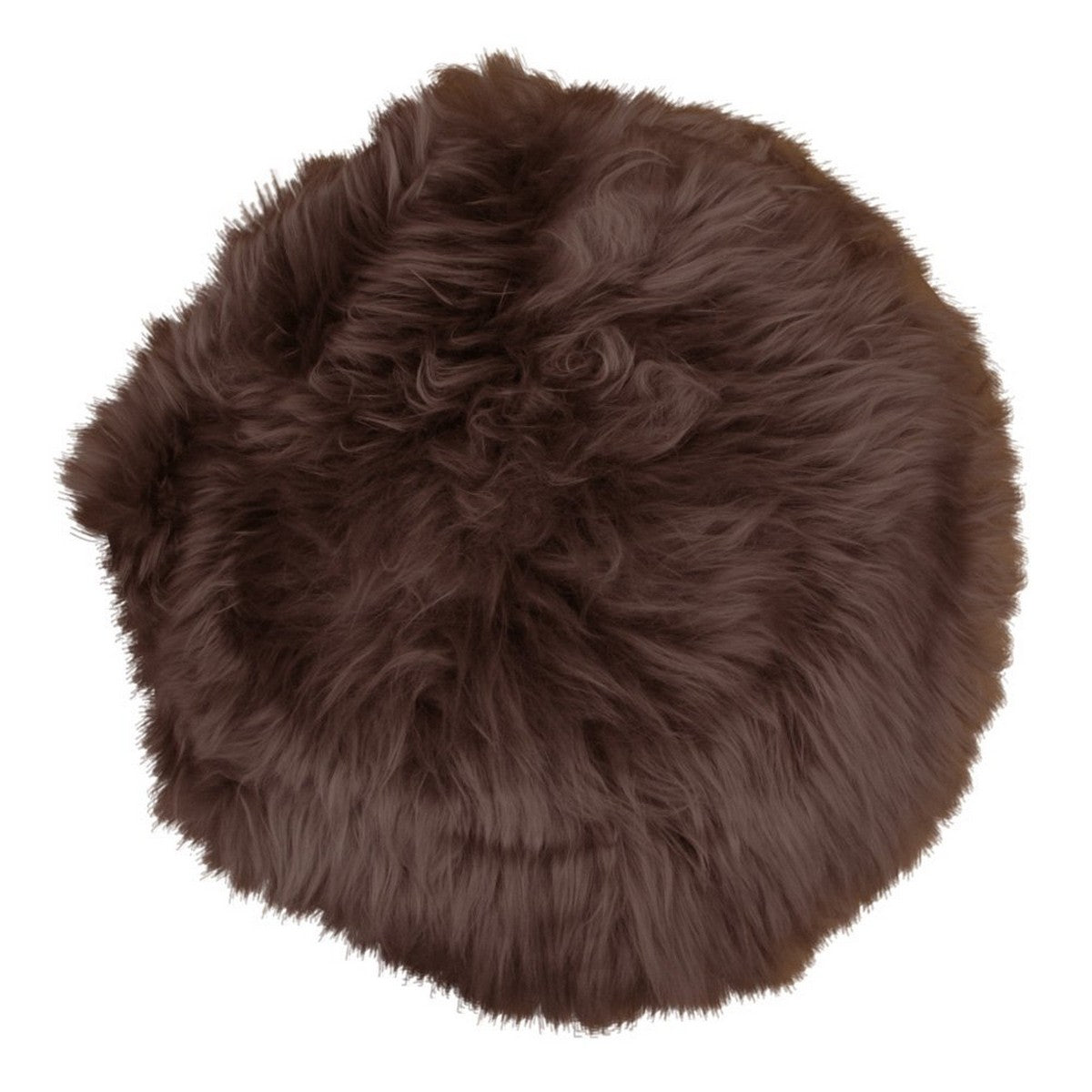 Pouf Lambskin, Marrone, Vera Pelle di Agnello, 35x35x5 cm, Seven Design