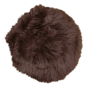 Pouf Lambskin, Marrone, Vera Pelle di Agnello, 35x35x5 cm, Seven Design