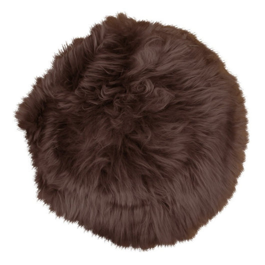 Pouf Lambskin, Marrone, Vera Pelle di Agnello, 35x35x5 cm, Seven Design