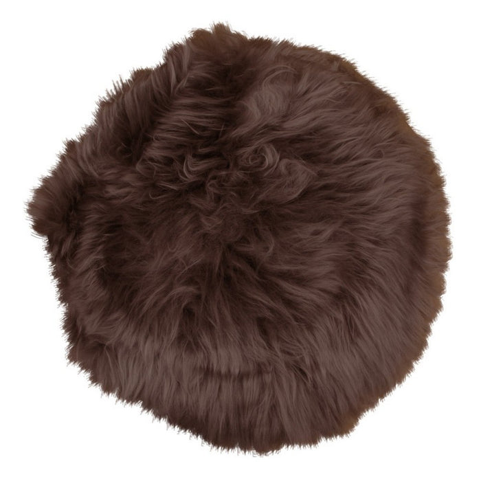 Pouf Lambskin, Marrone, Vera Pelle di Agnello, 35x35x5 cm, Seven Design