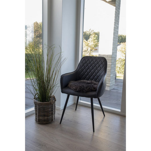 Pouf Lambskin, Marrone, Vera Pelle di Agnello, 35x35x5 cm, Seven Design