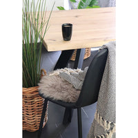 Pouf Lambskin 1, Marrone, Vera Pelle di Agnello, 35x35x5 cm, Seven Design