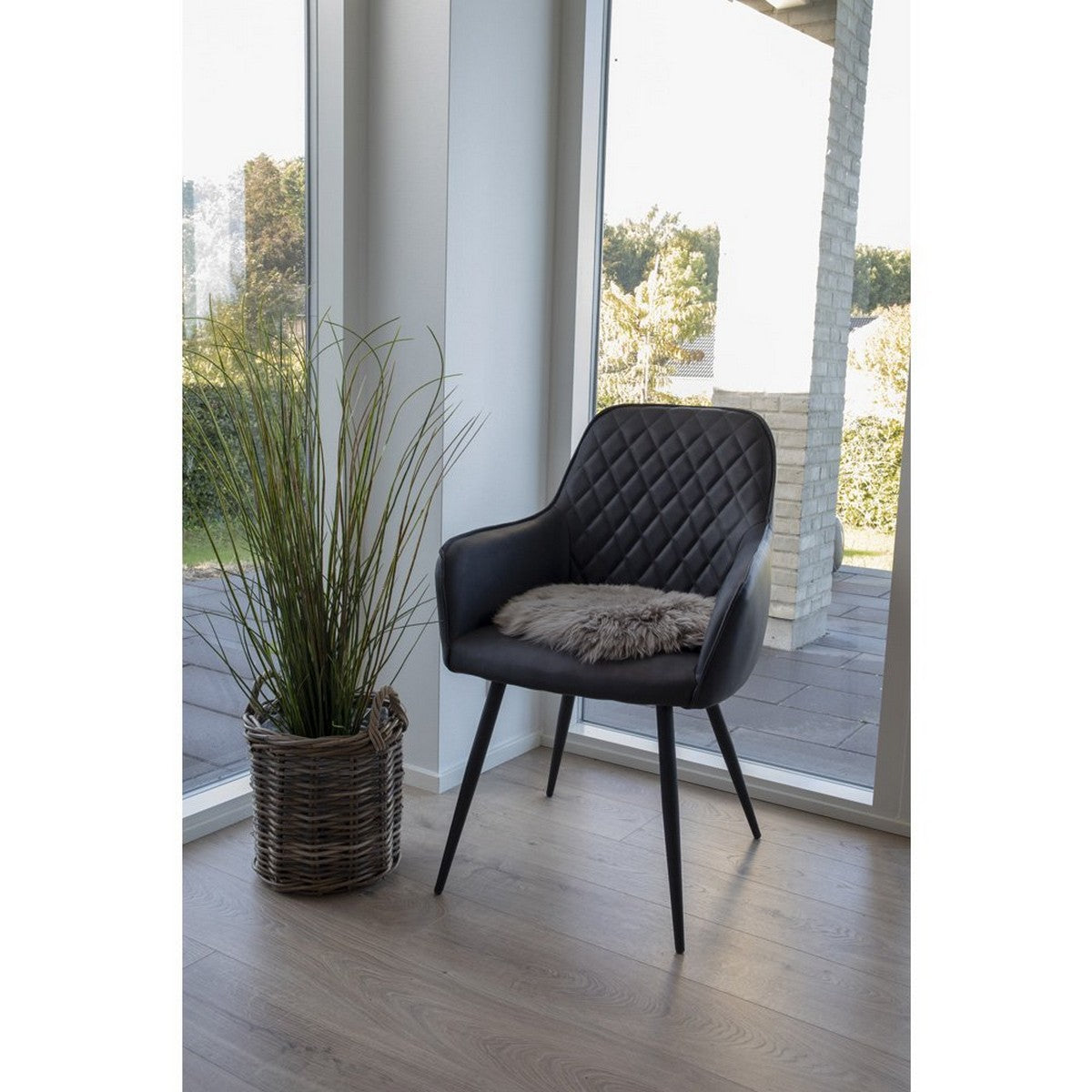 Pouf Lambskin 1, Marrone, Vera Pelle di Agnello, 35x35x5 cm, Seven Design