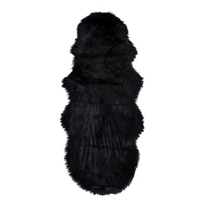 Tappeto Asimmetrico Lambskin, Nero, Poliestere, 180x60x6,5 cm, Seven Design