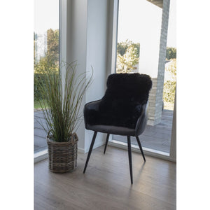 Tappeto Asimmetrico Lambskin, Nero, Vera Pelle di Agnello, 85x50x5 cm, Seven Design