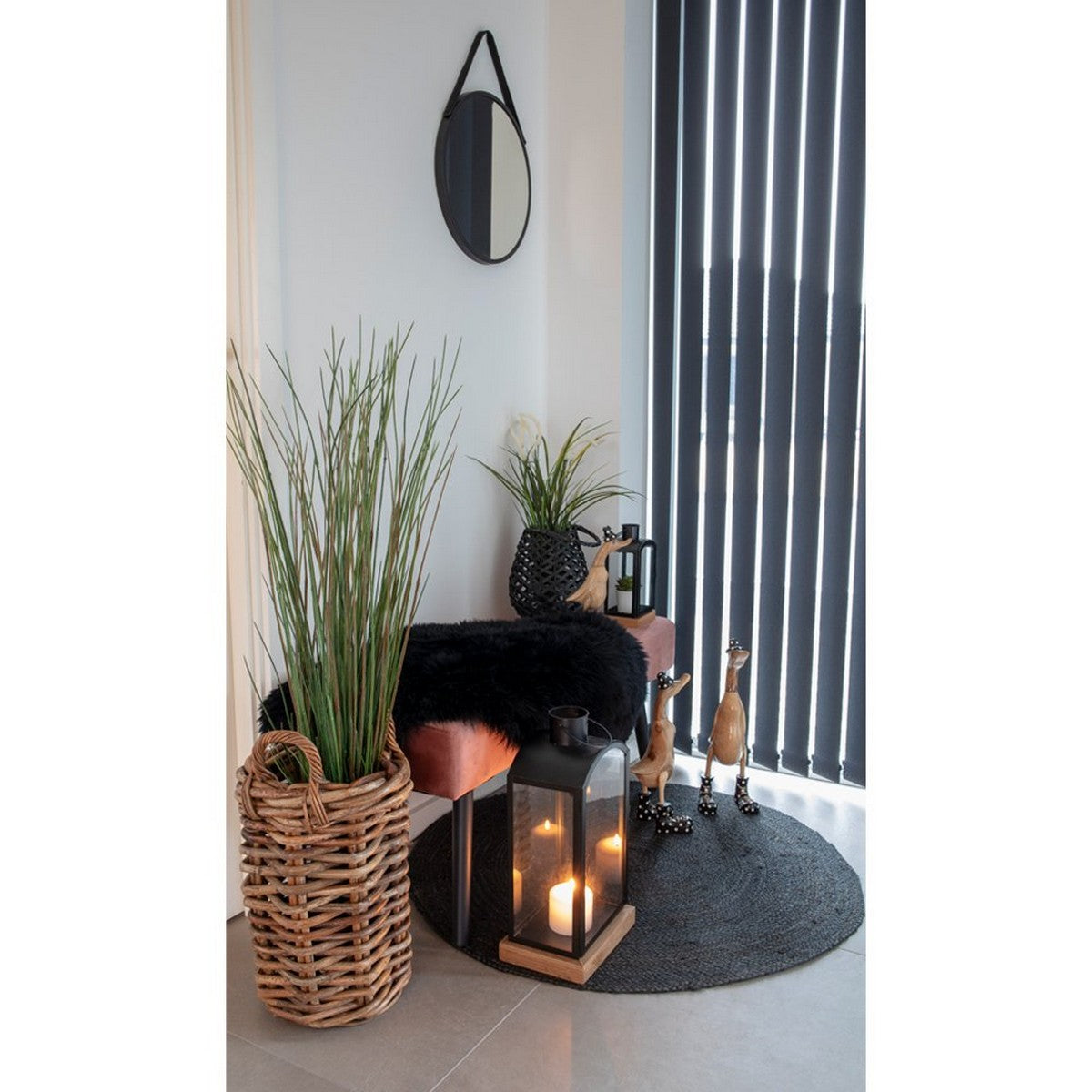 Tappeto Asimmetrico Lambskin, Nero, Vera Pelle di Agnello, 85x50x5 cm, Seven Design