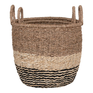 Set di 2 Cesti Portaoggetti Lima, Marrone,  	Erba Marina, 33x33x31 cm, Seven Design