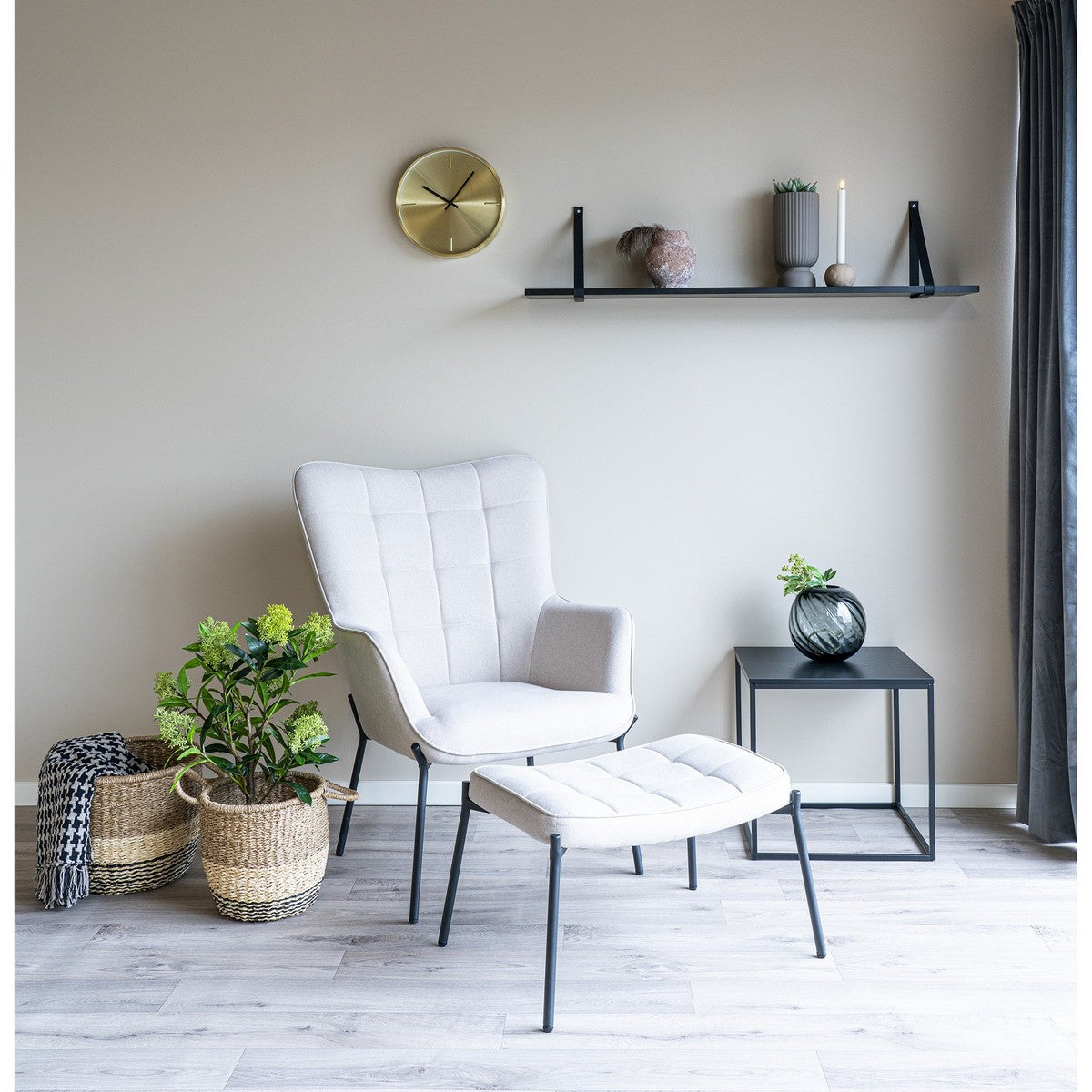 Set di 2 Cesti Portaoggetti Lima, Marrone,  	Erba Marina, 33x33x31 cm, Seven Design