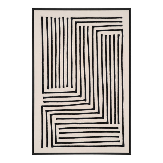 Stampa su Tela con Cornice Lipari, Nero, Cotone, 3x60x90 cm, Seven Design